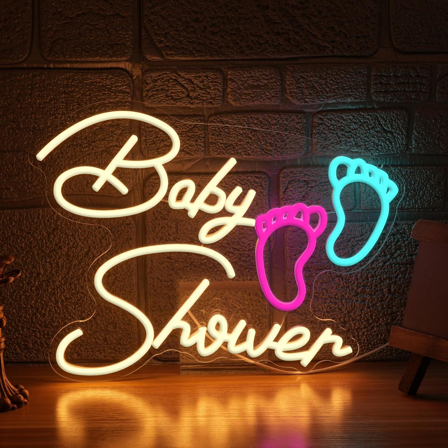 Neon Sign Party - Baby-Shower-Neonschild „Oh Baby“ USB-LED-Neonlichter für Geschenke,