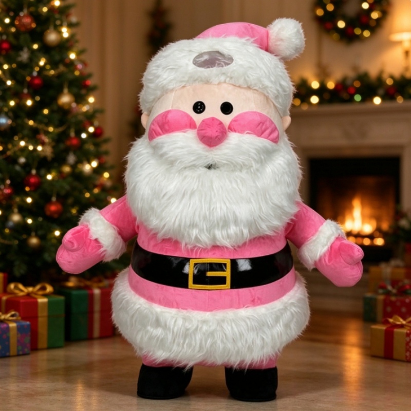 Event & Party Supply Photos - Rosa Weihnachtsmann Aufblasbares Maskottchen-Kostüm für Erwachsene