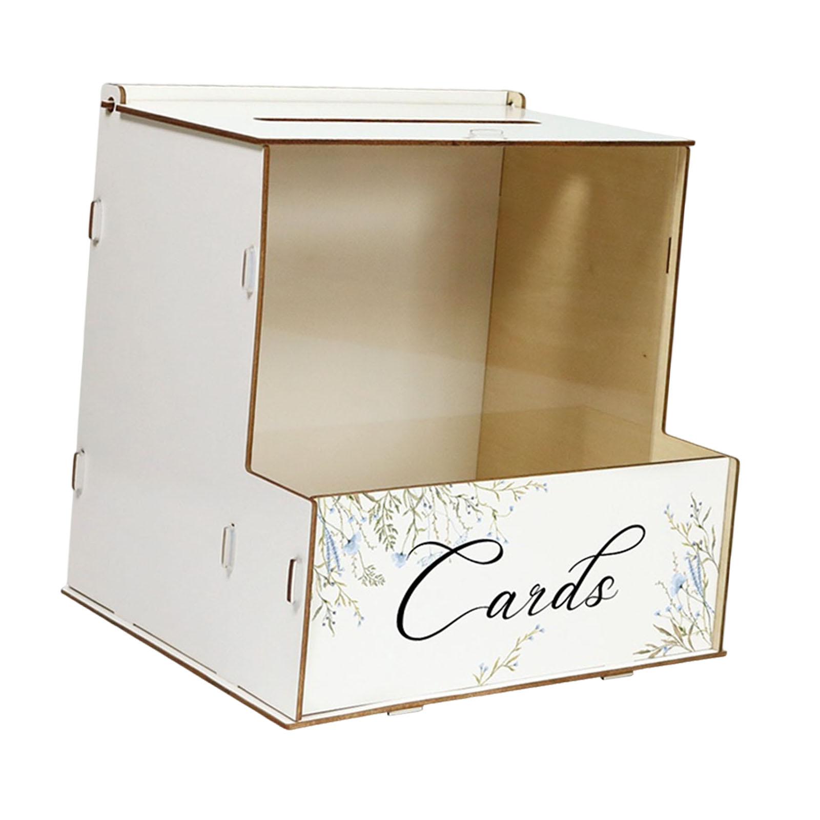 Event Party Box - Personalisierte Rustikale Hochzeitskartenbox mit Schlitzen Holz-Umhüllungs-Halter