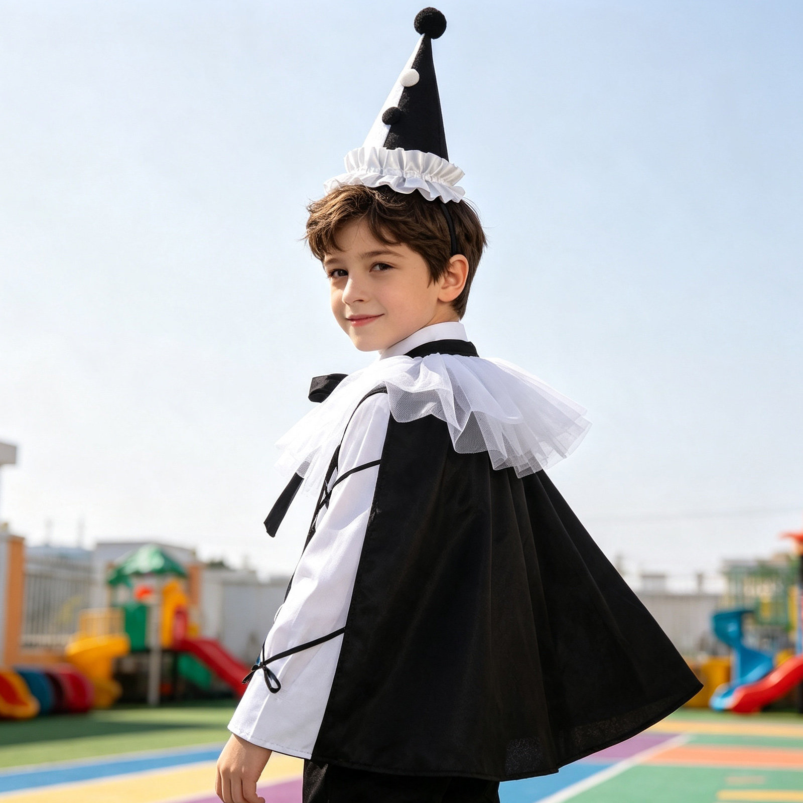 Party Hat Cone - 1 Set Clown-Verkleidungsset, Kegelhut, gepunkteter Kragen,