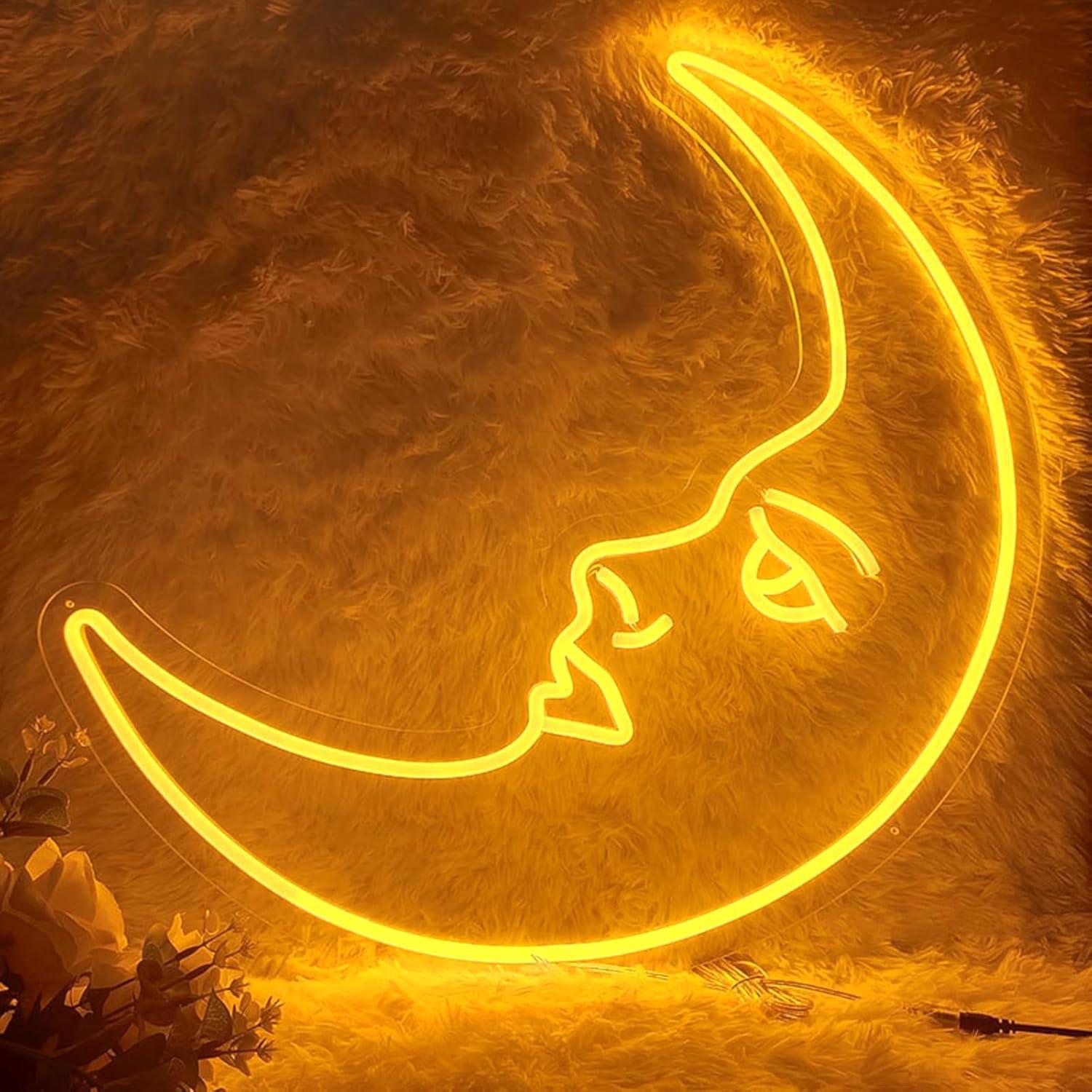 Mondgesichts-Neonschild, USB-d – Neon Sign Party Bewertung und Preis