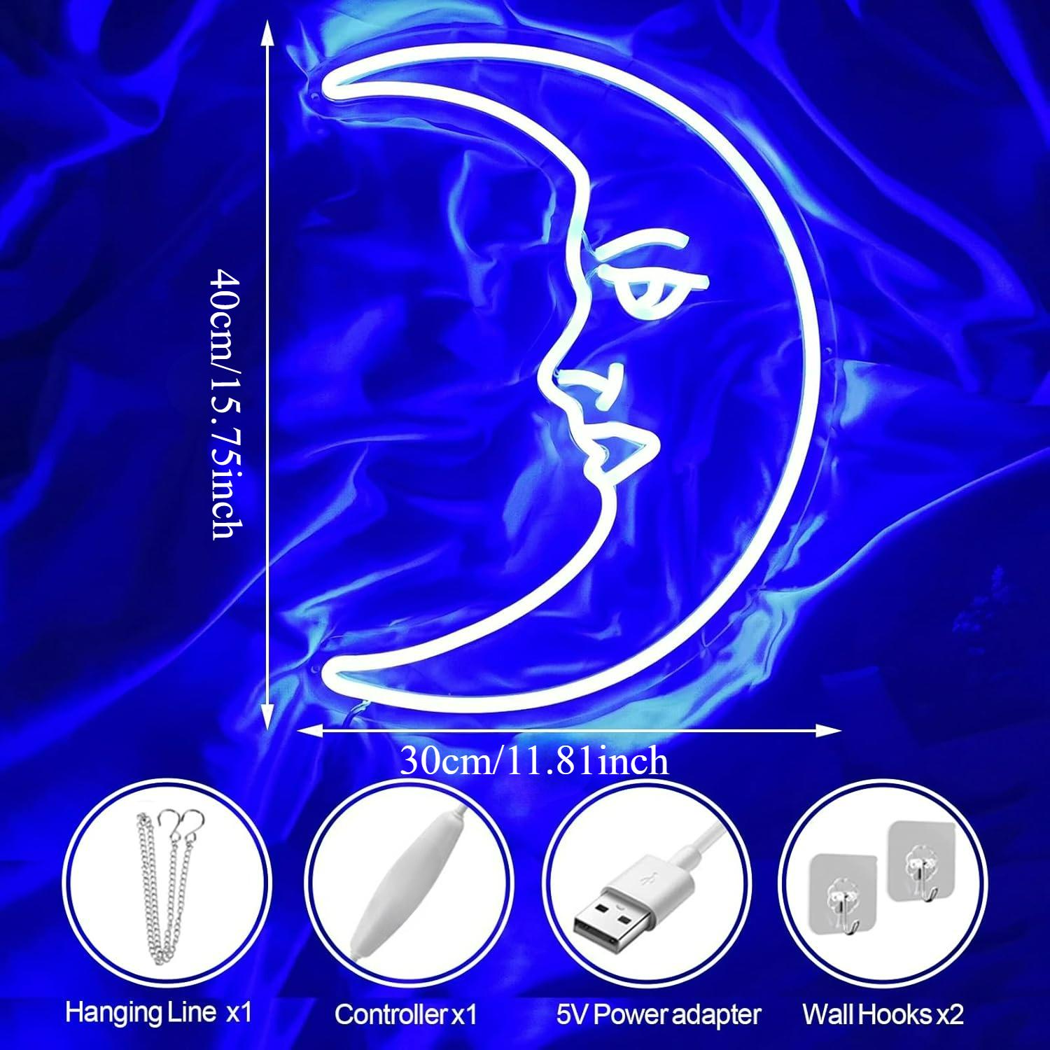 Mondgesichts-Neonschild, USB-d – Neon Sign Party Bewertung und Preis