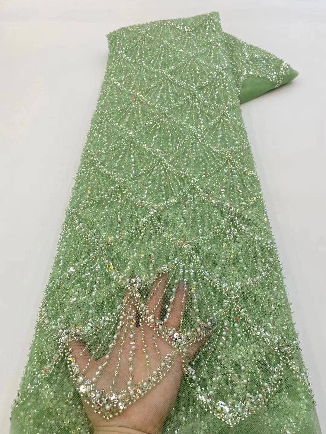 Afrikanischer Tüll-Spitzenstof – Glitter Tablecloth Bewertung und Preis