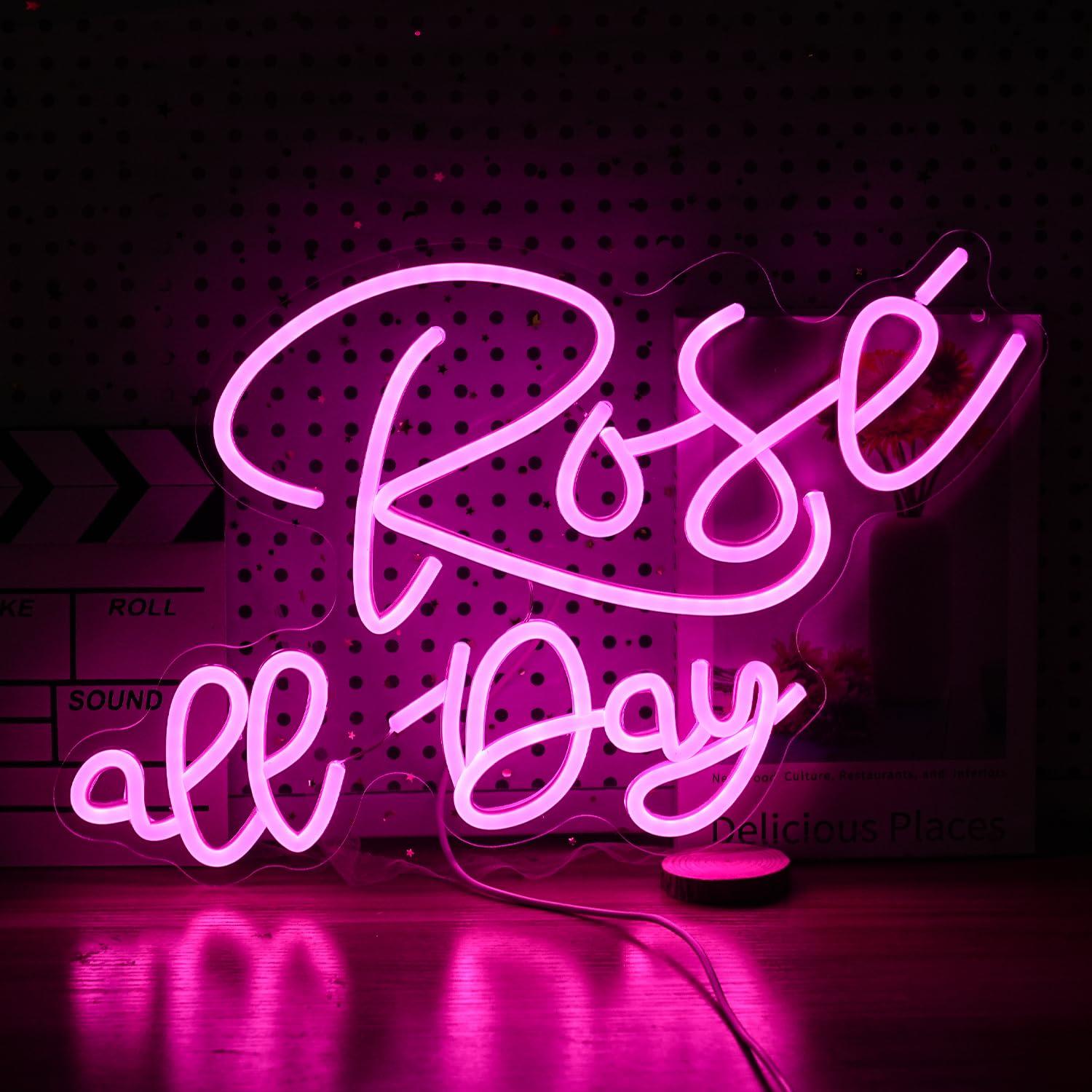 Rose All Day Neon-Schild, dimm – Neon Sign Party Bewertung und Preis